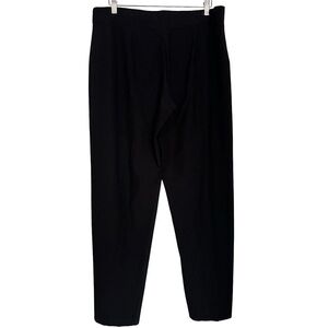Eileen Fisher Women's Pants Size L Stretch Crepe Wide Leg Black Pull On Relaxed